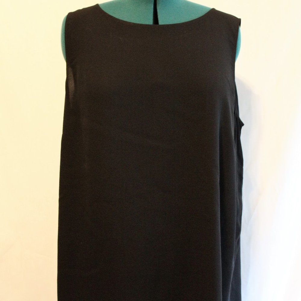 100% Silk Georgette Crepe Ballet Neck Tank
